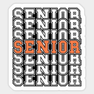 Senior Grad Retro Sport Tipography 2024 Graduation 2025 Sticker